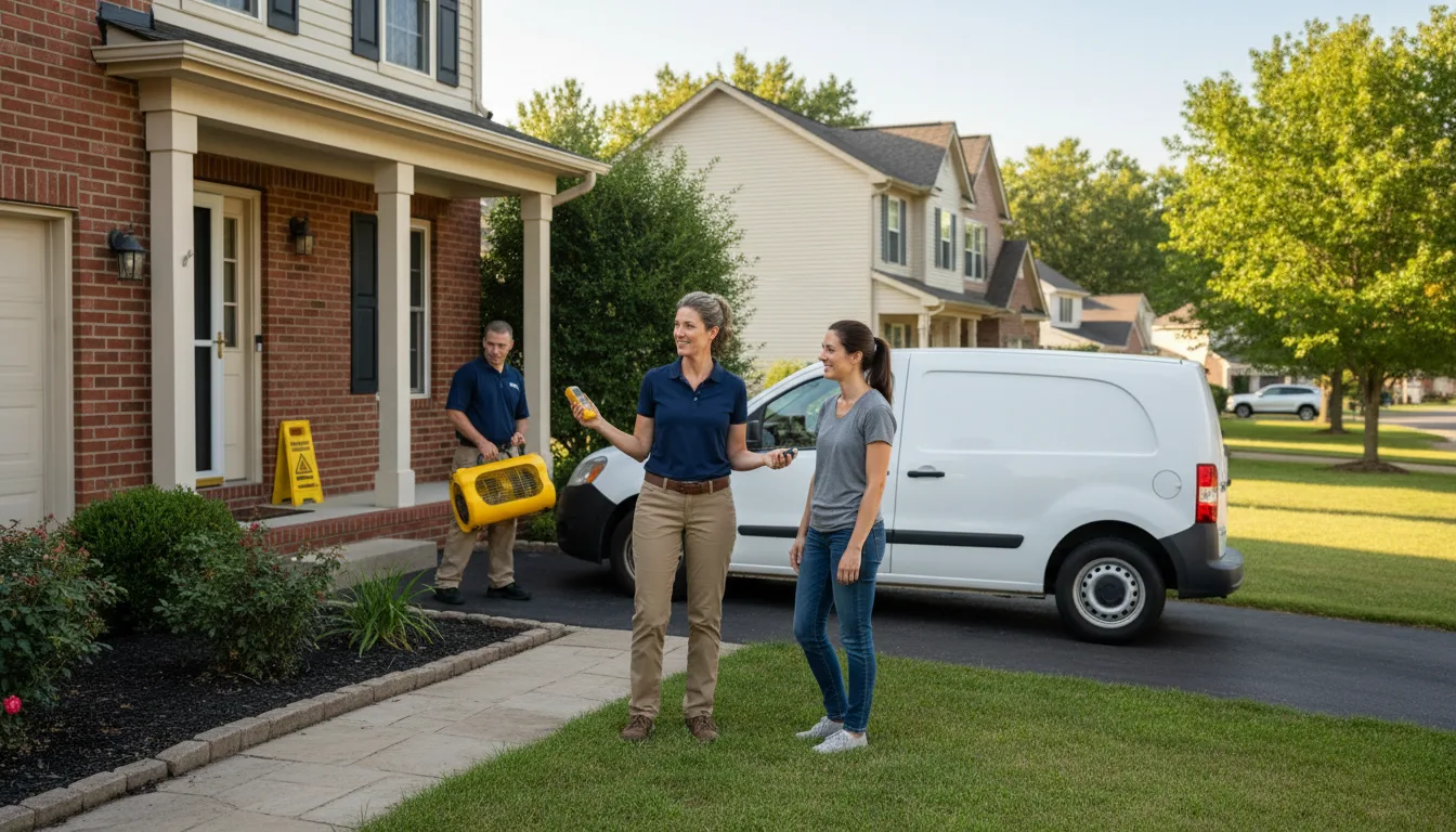 Residential water damage restoration in Saunemin, IL